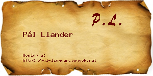 Pál Liander névjegykártya
